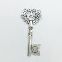 Zinc Alloy Findings, Key, antique silver color plated 