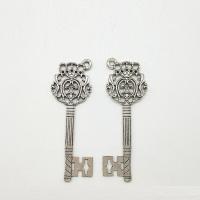 Zinc Alloy Key Pendants, antique silver color plated Approx 1mm 