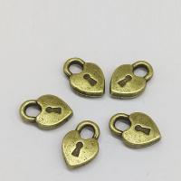 Zinc Alloy Lock Pendants, antique bronze color plated Approx 2mm 
