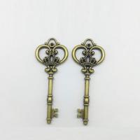 Zinklegierung Schlüssel Anhänger, antike Bronzefarbe plattiert, 85x33x3.5mm, Bohrung:ca. 1mm, 100PCs/Tasche, verkauft von Tasche