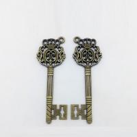 Zinklegierung Schlüssel Anhänger, antike Bronzefarbe plattiert, 68x23x2.6mm, Bohrung:ca. 1mm, 100PCs/Tasche, verkauft von Tasche