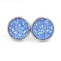 Stainless Steel Stud Earring, 304 Stainless Steel, with Resin, plated, fashion jewelry & for woman 14mm 