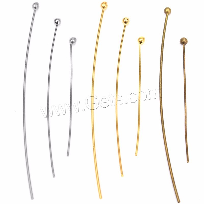 Brass Ball Head Pin, plated, durable & different size for choice, more colors for choice, 100PCs/Bag, Sold By Bag