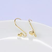 Brass Hook Earwire, real gold plated, DIY, 6*9mm 