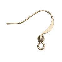 Brass Hook Earwire, gold color plated, DIY & with loop, 16*10mm 
