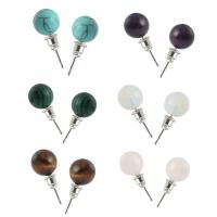 Natural Stone Stud Earring, fashion jewelry & for woman nickel, lead & cadmium free, 24*10mm 