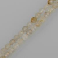 Rutilated Quartz Beads, Round, natural, yellow Approx 1mm Approx 16.5 Inch, Approx 9.PCs/Strand 