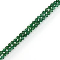 Glasstein Perle, rund, facettierte, grün, 2.5x2.5x2.5mm, Bohrung:ca. 1mm, Länge:ca. 15 ZollInch, ca. 186PCs/Strang, verkauft von Strang