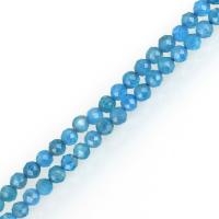Apatite Beads, Apatites, Round, natural, faceted, blue Approx 1mm Approx 16.5 Inch 