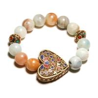 ​Amazonite​ Bracelet, with Zinc Alloy, Heart, for woman, 12mm Approx 7 Inch 