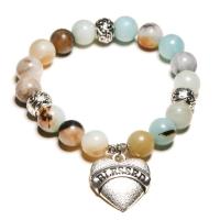 Gemstone Bracelet, with Zinc Alloy, Heart, plated & for woman, 10mm Approx 7 Inch 