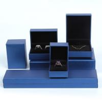 Paper Jewelry Display Box, with Velveteen, durable & hardwearing blue 