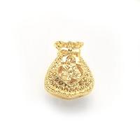 Hollow Brass Pendants, Money Bag, gold color plated, 16*22mm Approx 2mm 