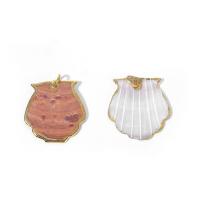 Zinc Alloy Shell Pendants, with Zinc Alloy, gold color plated, DIY, 30*31mm 