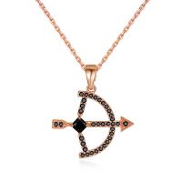 Cubic Zircon Micro Pave Brass Necklace, with 5cm extender chain, Arrow, plated, oval chain & micro pave cubic zirconia & for woman Approx 15.7 Inch 