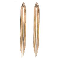 Brass Tassel Earring, real gold plated, for woman, 100mm 