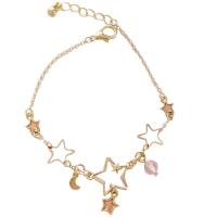 Fashion Zinc Alloy Bracelets, with Glass Beads, with 7.5cm extender chain, for woman 2cm Approx 8.5 Inch 