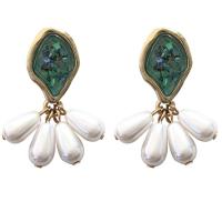 Plastic Pearl Zinc Alloy Earring, with Resin & Plastic Pearl, for woman 