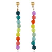 Glass Beads Drop Earring, fashion jewelry & for woman, multi-colored 