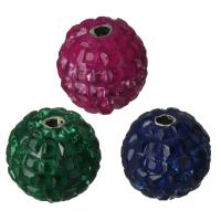 perle en laiton et zircone cubique , avec zircon cubique, Plaqué de platine, normes différentes pour le choix, couleurs mélangées Environ 2mm, Vendu par PC