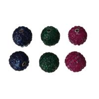 Kubischer Zirkonia Messing Perlen, mit kubischer Zirkonia, gemischte Farben, 11x11x11mm, Bohrung:ca. 2mm, verkauft von PC