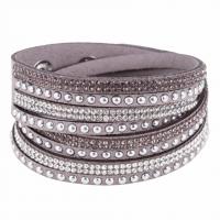 Pulseras en Cuerda de Pana, para mujer & con diamantes de imitación, más colores para la opción, 395x15mm, Vendido por Sarta
