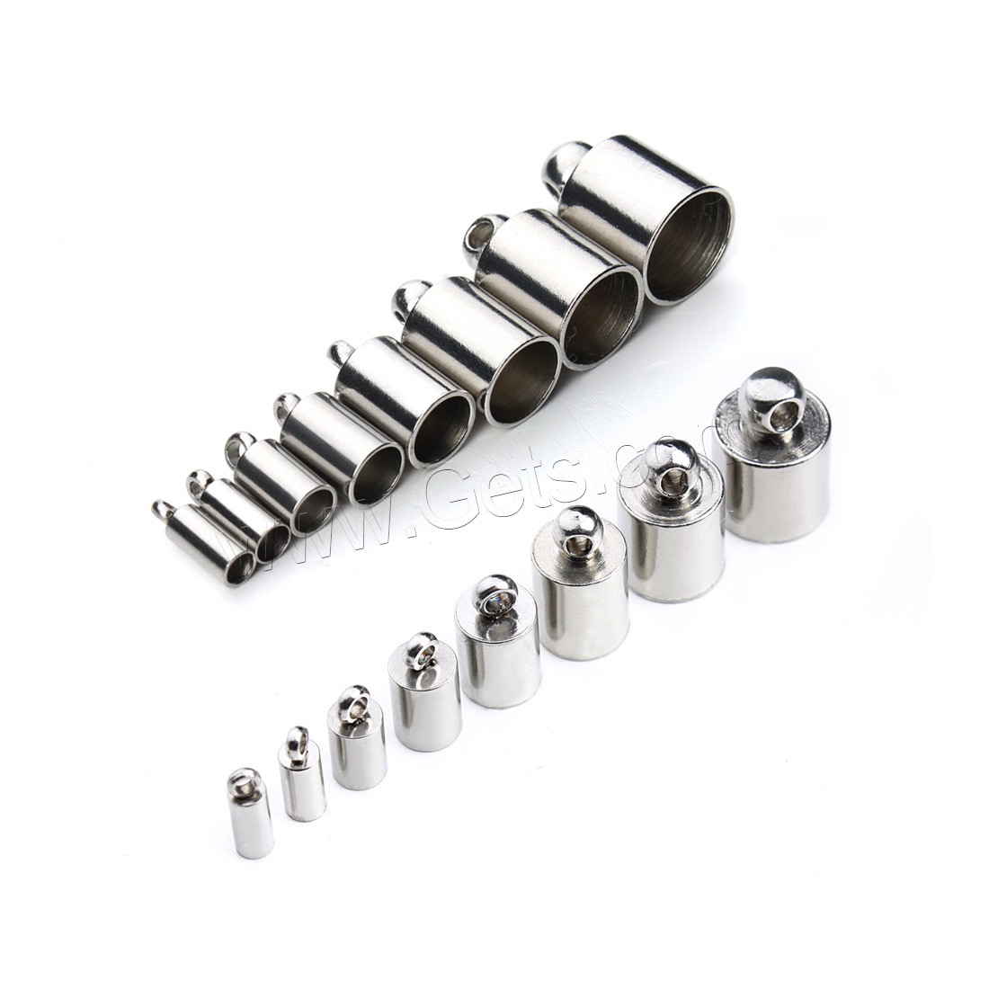 Stainless Steel Tips, different size for choice & with end cap, 20PC/Bag, Sold By Bag