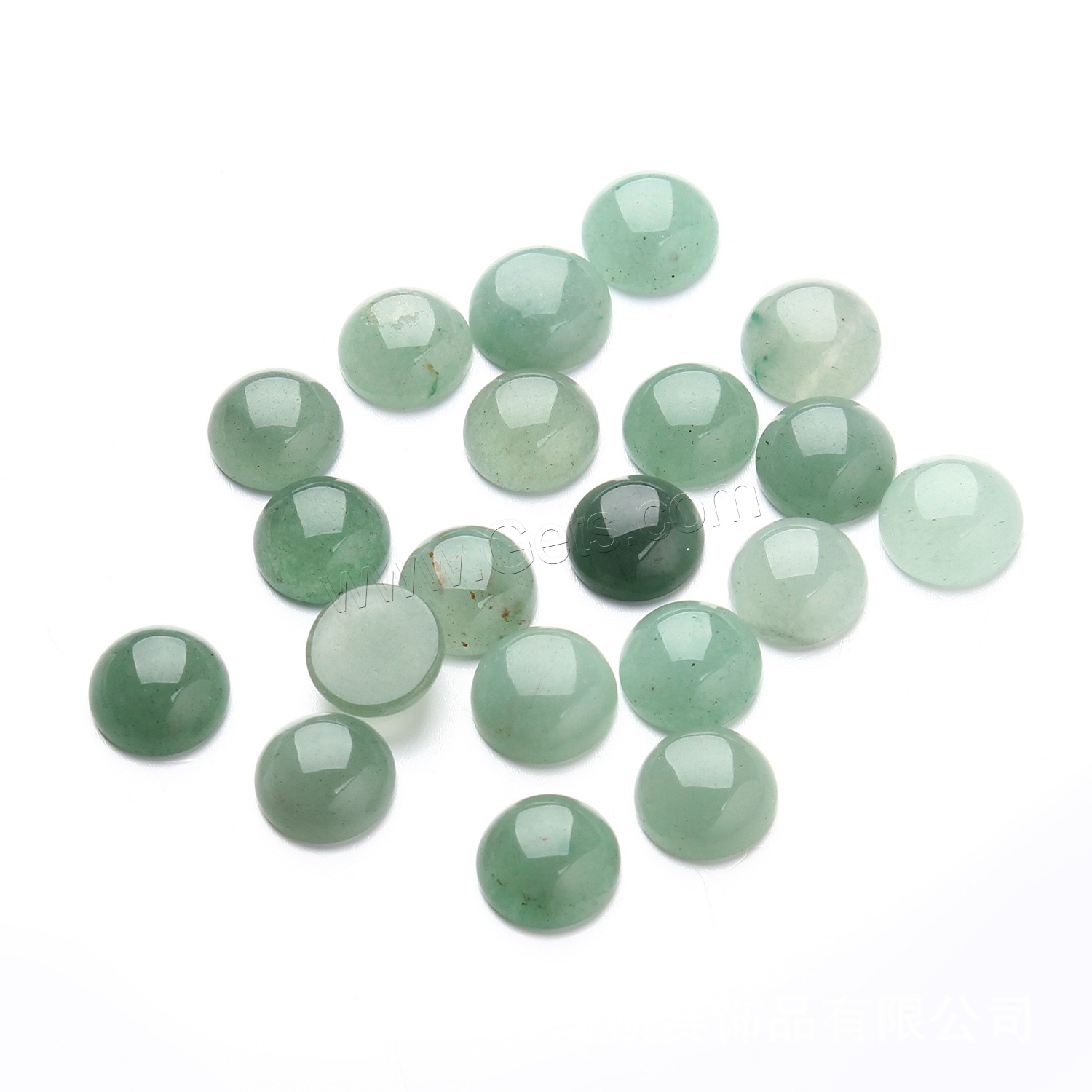 Green Aventurine Cabochon, time gem jewelry & different size for choice & flat back, 20PC/Bag, Sold By Bag