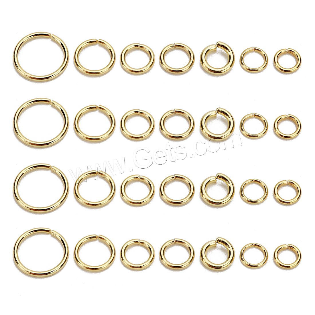 Sägeschnitt Edelstahl Closed Sprung-Ring, verschiedene Größen vorhanden, Goldfarbe, 100PC/Tasche, verkauft von Tasche