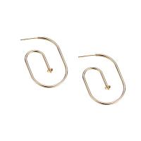Brass Earring Stud Component, real gold plated, DIY, 1.5*37.9mm 
