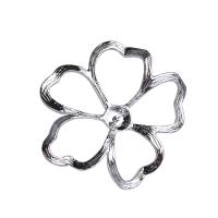 Латунный гвоздик для сережки, Латунь, Форма цветка, покрытый платиной, DIY, 22*23.5mm, продается PC
