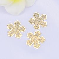 Brass Hair Accessories DIY Findings, Flower, real gold plated, 17.5*17.5mm 