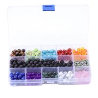 Gemischte Edelstein Perlen, mit Kunststoff, plattiert, umweltfreundliches Paket, keine, 8mm, verkauft von Box