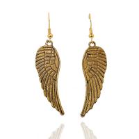 Zinc Alloy Drop Earring, brass earring hook, Wing Shape, plated, fashion jewelry & for woman, antique gold color, 45*15mm 