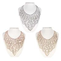 Zinc Alloy Collar Necklace, plated & for woman & with rhinestone 90-120mm 