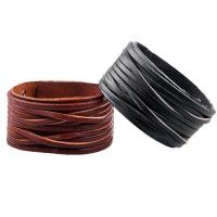 PU Leather Bracelet, plated, fashion jewelry & multilayer & for man Inch 