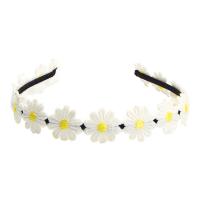 Hair Bands, Zinc Alloy, with Cloth, Flower, plated, for woman, white, 150*140mm, 2/Lot 
