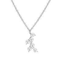 aluminio collar, con Perlas plásticas, con 7cm extender cadena, para mujer, más colores para la opción, 50mm, longitud:aproximado 17 Inch, Vendido por Sarta