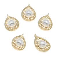 Brass Jewelry Pendants, with ABS Plastic Pearl, plated, fashion jewelry Approx 2mm, Approx 