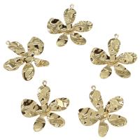 Brass Flower Pendants, gold color plated, nickel, lead & cadmium free Approx 2mm, Approx 
