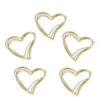 Латунные подвески-сердце, Латунь, Сердце, плакирован золотом, не содержит никель, свинец отверстие:Приблизительно 2mm, Приблизительно 10ПК/сумка, продается сумка