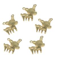 Animal Brass Pendants, Deer, gold color plated, double-hole, nickel, lead & cadmium free Approx 1mm, Approx 