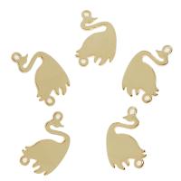 Латунные Подвески в форме животного, Латунь, журавль, плакирован золотом, двойное отверстие отверстие:Приблизительно 2mm, Приблизительно 60ПК/сумка, продается сумка