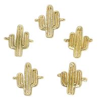 Brass Connector, Opuntia Stricta, gold color plated, 1/1 loop Approx 1mm, Approx 