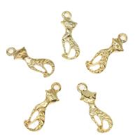 Animal Brass Pendants, Cat, gold color plated Approx 2mm, Approx 