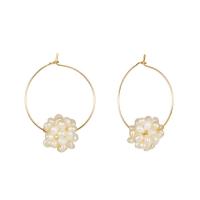 Zinc Alloy Leverback Earring, with ABS Plastic Pearl, gold color plated, Korean style & for woman 