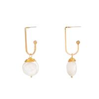 Zinc Alloy Drop Earring, with ABS Plastic Pearl, gold color plated, for woman 
