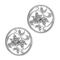 Stainless Steel Rhinestone Stud Earring, for woman & with rhinestone & hollow, original color 