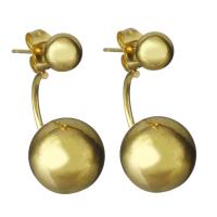 acier inoxydable Dessin animé Split boucle d'oreille, Placage de couleur d'or, pour femme 25mm, Vendu par paire