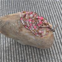 Браслеты в стиле Обертки, Полудрагоценный камень, с Искусственная кожа, Круглая, Мужская & 5-стренги, 4,6,8mm, длина:33 дюймовый, продается PC